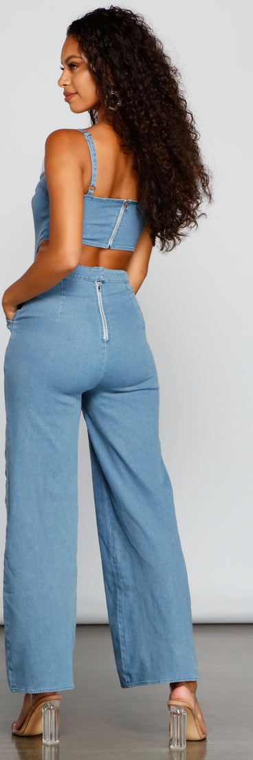 Style Icon Denim Jumpsuit provides a stylish start to creating your best summer outfits of the season with on-trend details for 2023!