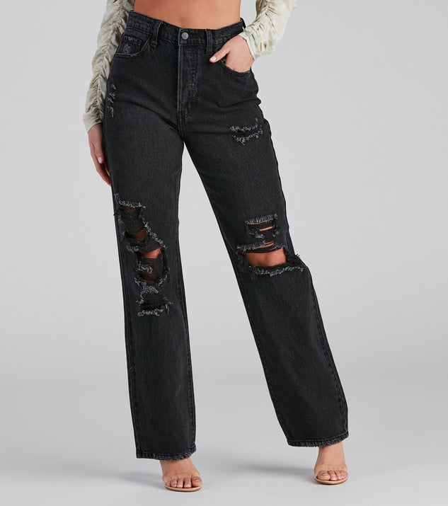 Jeans Outfit High Waisted Distressed Boyfriend Jeans Wide Leg High