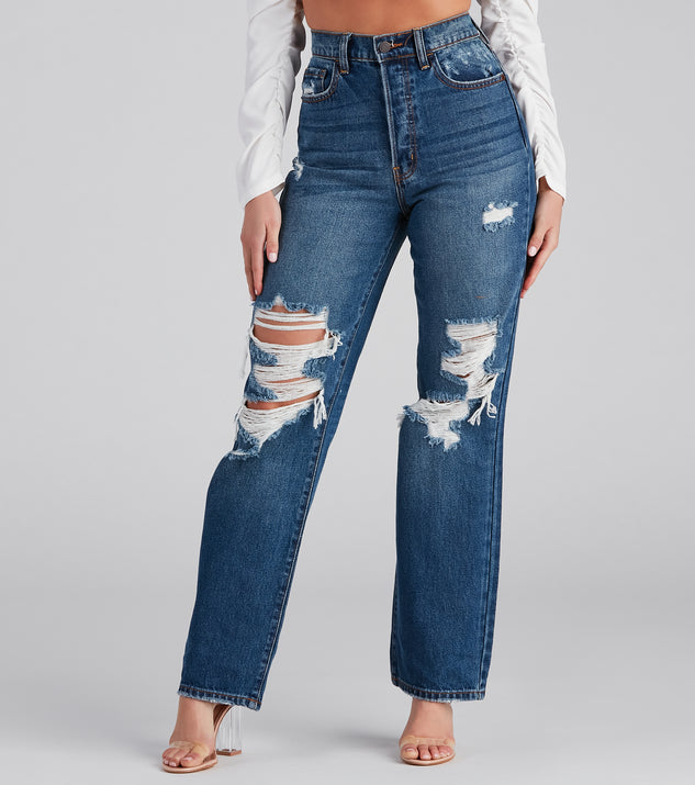 Gotta Be Chic High Rise Destructed Mom Jeans for 2023 festival outfits, festival dress, outfits for raves, concert outfits, and/or club outfits