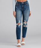 High-Rise Destructed Ankle Jeans is a trendy pick to create 2023 festival outfits, festival dresses, outfits for concerts or raves, and complete your best party outfits!
