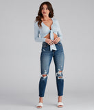 High-Rise Destructed Ankle Jeans provides a stylish start to creating your best summer outfits of the season with on-trend details for 2023!