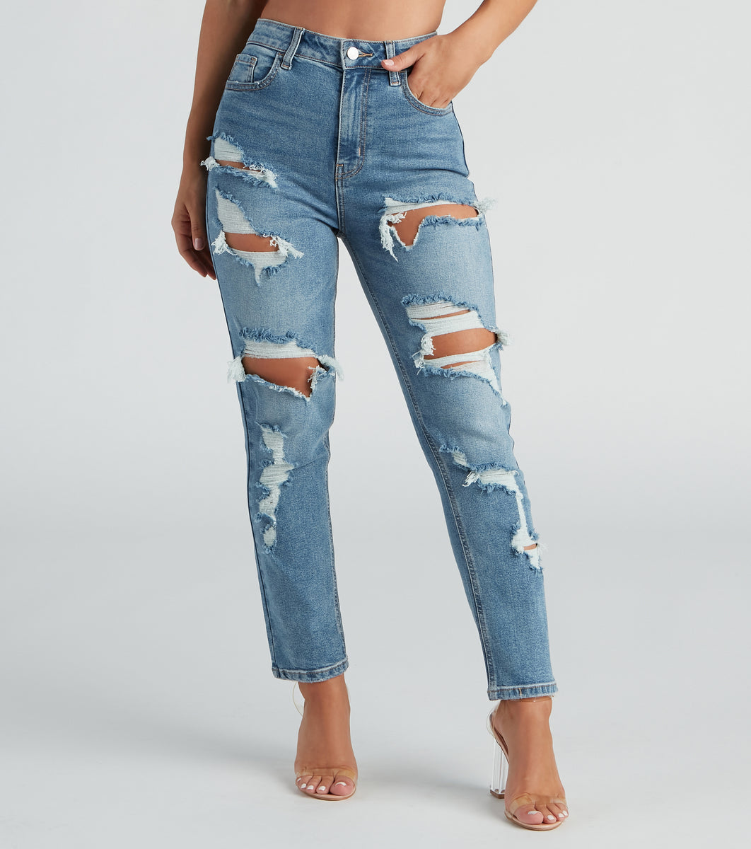 Everyday Edgy Distressed Straight-Leg Jeans