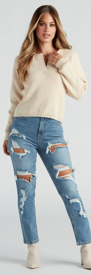 Everyday Edgy Distressed Straight-Leg Jeans provides a stylish start to creating your best summer outfits of the season with on-trend details for 2023!