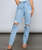 Casual Distressed Straight-Leg Jeans for 2023 festival outfits, festival dress, outfits for raves, concert outfits, and/or club outfits