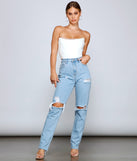 Casual Distressed Straight-Leg Jeans provides a stylish start to creating your best summer outfits of the season with on-trend details for 2023!
