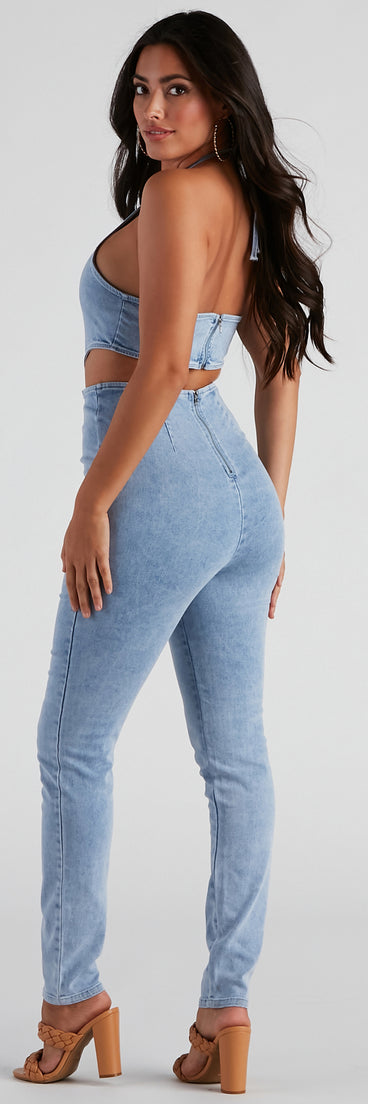 Time For The Weekend Denim Catsuit provides a stylish start to creating your best summer outfits of the season with on-trend details for 2023!