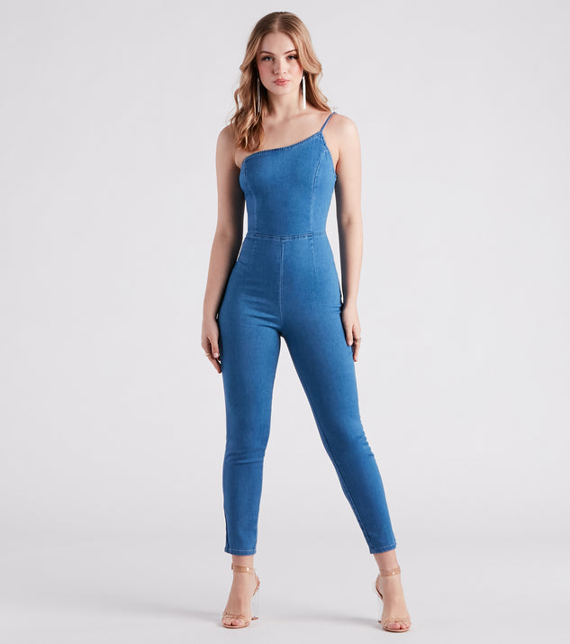 Retro Diva Denim Catsuit provides a stylish start to creating your best summer outfits of the season with on-trend details for 2023!