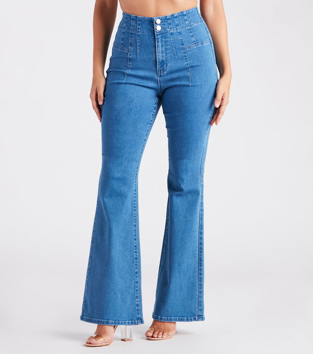 Bri High-Rise Button-Up Flare Jeans by Windsor Denim