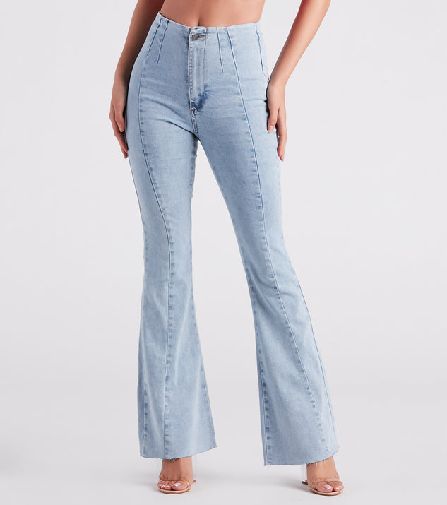 Cute Flare High Rise Denim Jeans & Windsor