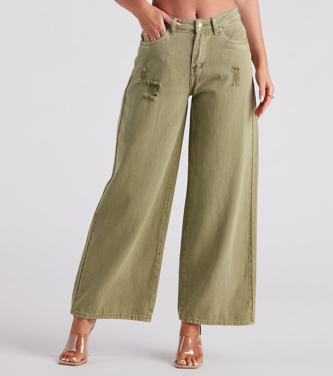 Good Angle Mid Rise Wide-Leg Denim Jeans & Windsor