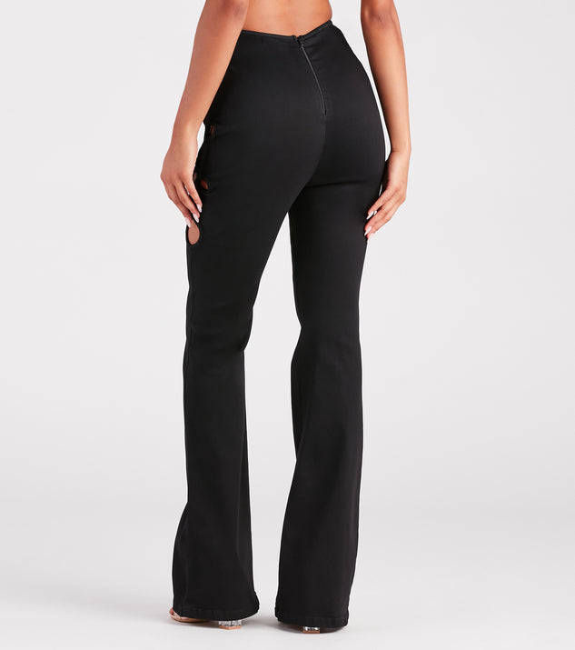 Stroll The City Mid Rise Lace-Up Flare Pants | Windsor Stroll The City Mid Rise Lace-Up Flare Pants | Windsor