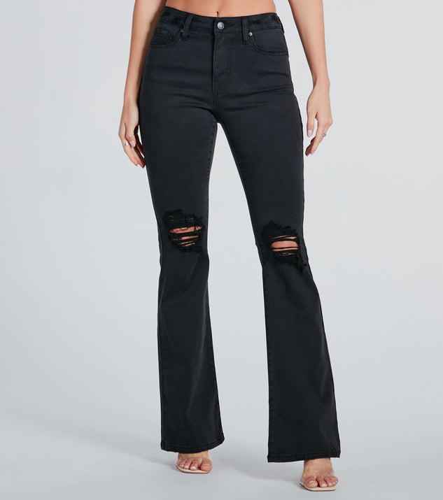 Bri High-Rise Destructed Flared Jeans by Windsor Denim