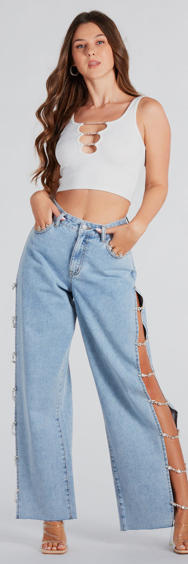 Glam Crush High-Rise Gemstone Denim Jeans