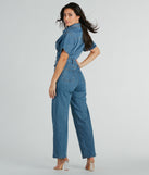 One And Done Short Sleeve Wide-Leg Denim Jumpsuit is a fire pick to create a concert outfit, 2024 festival looks, outfits for raves, or to complete your best party outfits or clubwear!
