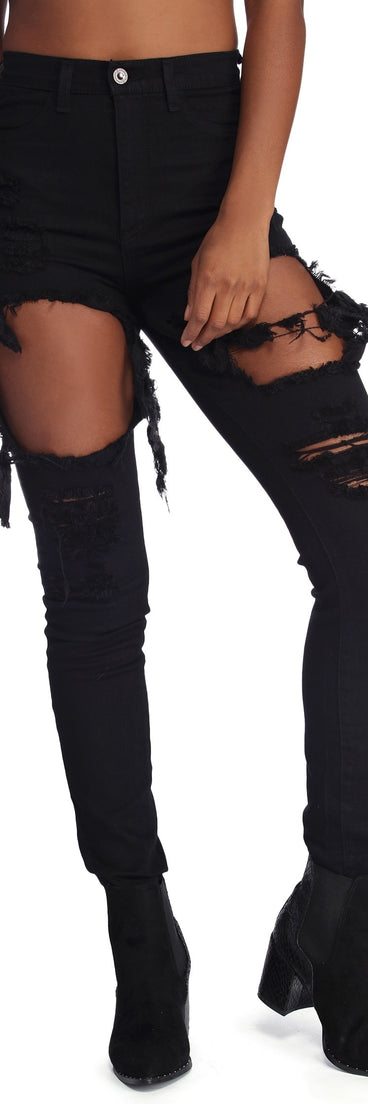 Stress To Impress Destructed Jeans for 2022 festival outfits, festival dress, outfits for raves, concert outfits, and/or club outfits