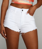 High Gear Frayed Denim Shorts for 2022 festival outfits, festival dress, outfits for raves, concert outfits, and/or club outfits