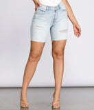 Kailey High Rise Bermuda Denim Shorts is a trendy pick to create 2023 festival outfits, festival dresses, outfits for concerts or raves, and complete your best party outfits!