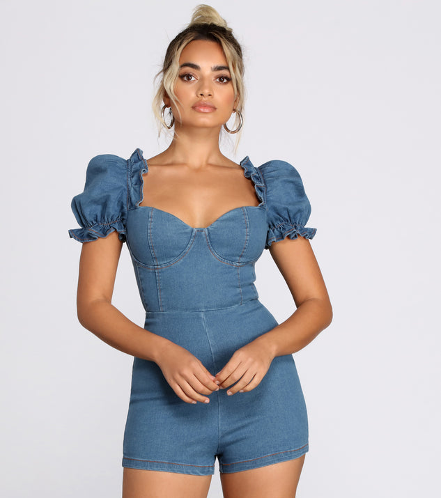Casual Cutie Denim Romper provides a stylish start to creating your best summer outfits of the season with on-trend details for 2023!