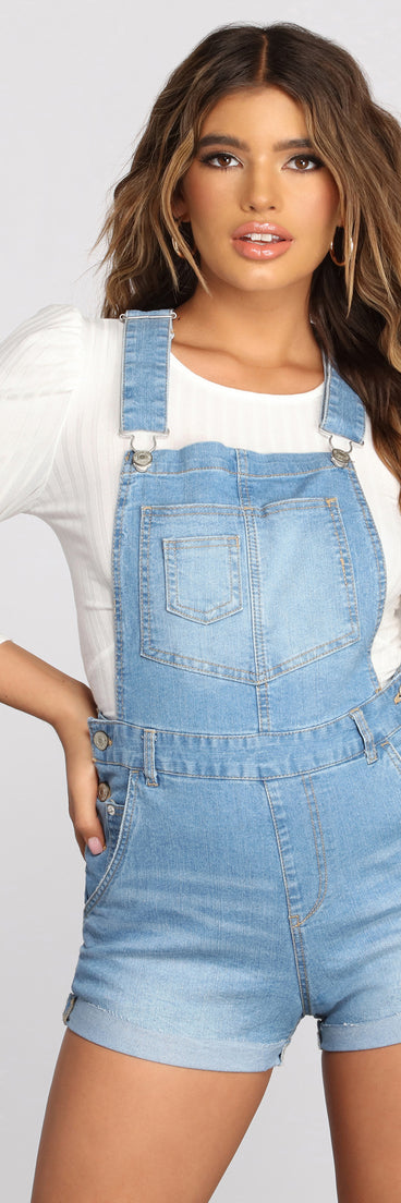 Take A Stroll Denim Overall Shorts provides a stylish start to creating your best summer outfits of the season with on-trend details for 2023!