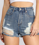High Waist Distressed Denim Shorts is a fire pick to create 2023 festival outfits, concert dresses, outfits for raves, or to complete your best party outfits or clubwear!