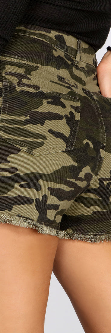 High Waist Distressed Camo Shorts provides a stylish start to creating your best summer outfits of the season with on-trend details for 2023!