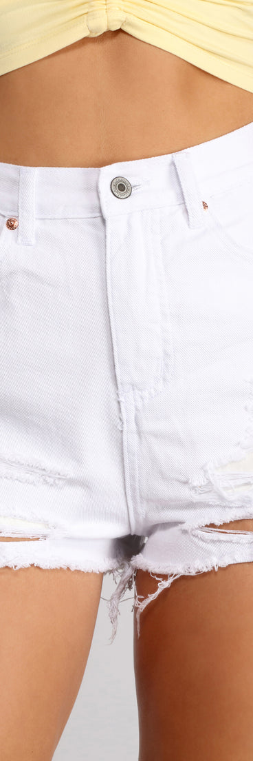 Never Enough High Rise Destructed Shorts for 2023 festival outfits, festival dress, outfits for raves, concert outfits, and/or club outfits