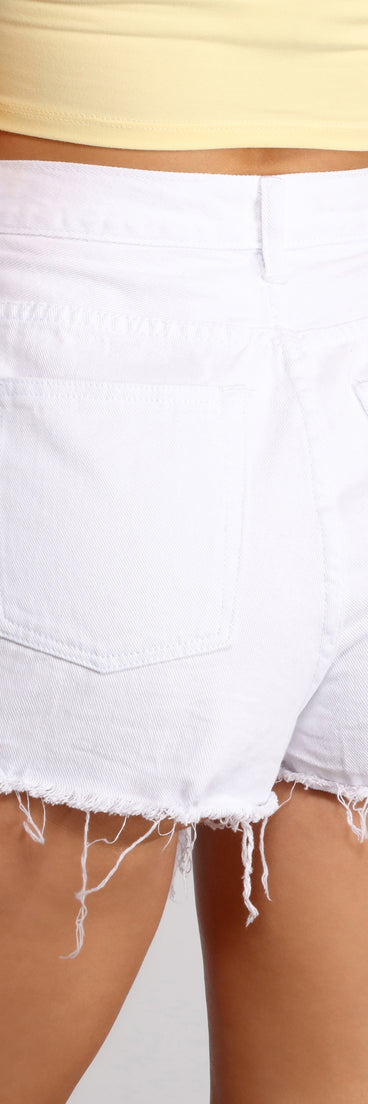 Never Enough High Rise Destructed Shorts provides a stylish start to creating your best summer outfits of the season with on-trend details for 2023!