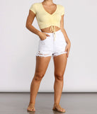 Never Enough High Rise Destructed Shorts provides a stylish start to creating your best summer outfits of the season with on-trend details for 2023!