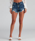 Meli Mid-Rise Cutoff Denim Shorts by Windsor Denim is a fire pick to create 2023 festival outfits, concert dresses, outfits for raves, or to complete your best party outfits or clubwear!