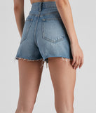 Reese High Rise Destructed Denim Shorts By Windsor Denim for 2023 festival outfits, festival dress, outfits for raves, concert outfits, and/or club outfits