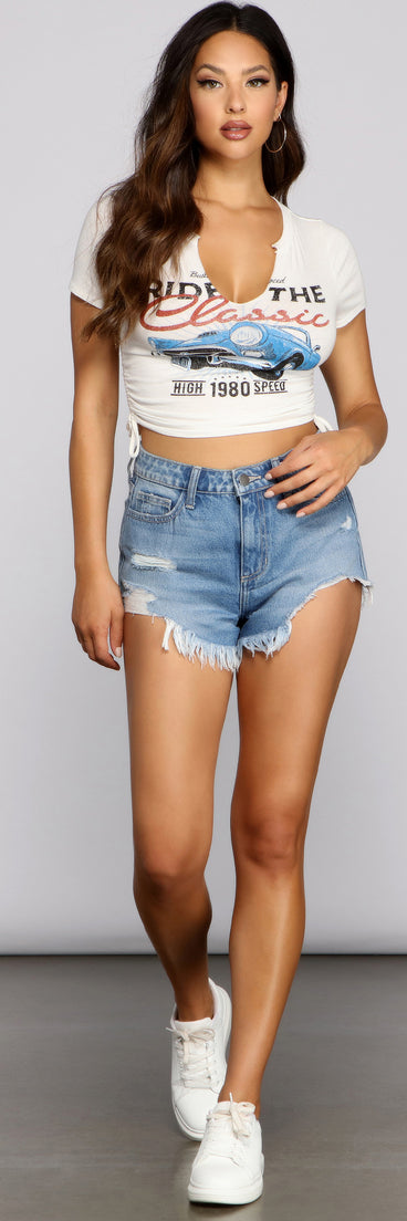 So Unforgettable Destructed Denim Shorts provides a stylish start to creating your best summer outfits of the season with on-trend details for 2023!