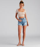 High-Rise Distressed Cuffed Shorts by Windsor Denim for 2023 festival outfits, festival dress, outfits for raves, concert outfits, and/or club outfits