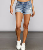 Basic And Chic High Rise Denim Shorts for 2023 festival outfits, festival dress, outfits for raves, concert outfits, and/or club outfits