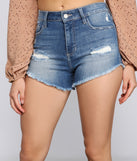 Cool Girl Chic High Rise Denim Shorts for 2023 festival outfits, festival dress, outfits for raves, concert outfits, and/or club outfits