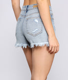 High Rise Frayed Denim Shorts provides a stylish start to creating your best summer outfits of the season with on-trend details for 2023!
