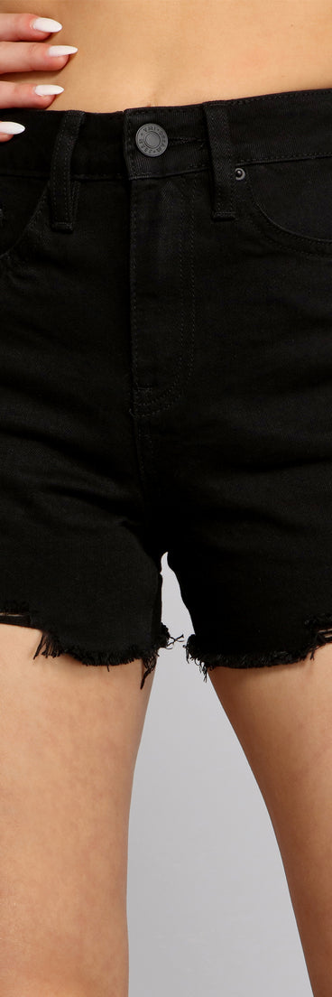 Casually Edgy High Rise Cutoff Shorts for 2023 festival outfits, festival dress, outfits for raves, concert outfits, and/or club outfits