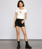 High-Rise Lace-Up Denim Shorts is a trendy pick to create 2023 festival outfits, festival dresses, outfits for concerts or raves, and complete your best party outfits!