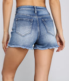 Edgy Chic High Rise Button Down Denim Shorts for 2023 festival outfits, festival dress, outfits for raves, concert outfits, and/or club outfits