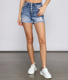 Edgy Chic High Rise Button Down Denim Shorts provides a stylish start to creating your best summer outfits of the season with on-trend details for 2023!