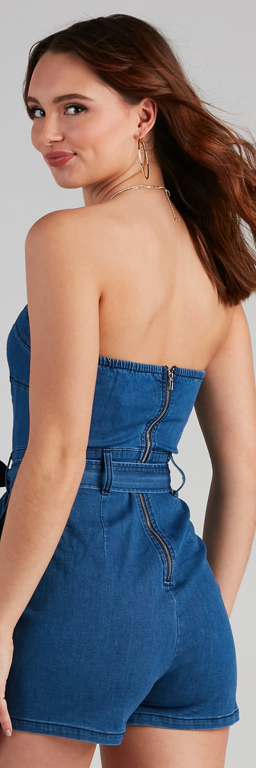Easy Denim Days Romper provides a stylish start to creating your best summer outfits of the season with on-trend details for 2023!