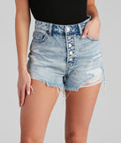 Reese High Waist Button Denim Shorts by Windsor Denim is a trendy pick to create 2023 festival outfits, festival dresses, outfits for concerts or raves, and complete your best party outfits!