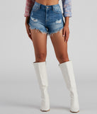 Slay The Trend High Rise Denim Shorts is a trendy pick to create 2023 festival outfits, festival dresses, outfits for concerts or raves, and complete your best party outfits!