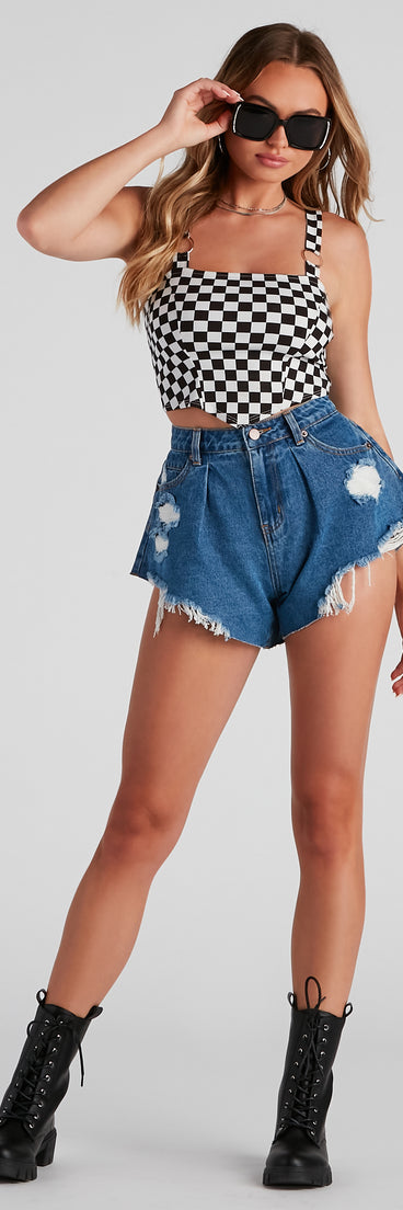 Level Up High-Rise Denim Shorts provides a stylish start to creating your best summer outfits of the season with on-trend details for 2023!