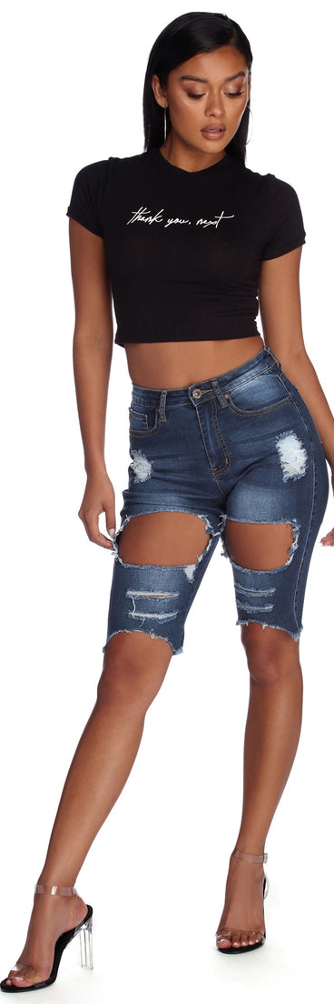 Stylishly Destructed Jean Shorts provides a stylish start to creating your best summer outfits of the season with on-trend details for 2023!