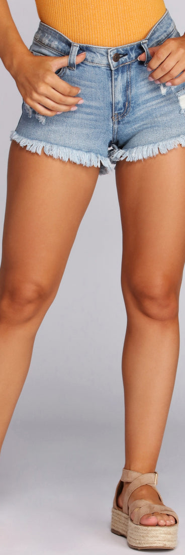 Pixie Mid Rise Denim Shorts for 2022 festival outfits, festival dress, outfits for raves, concert outfits, and/or club outfits