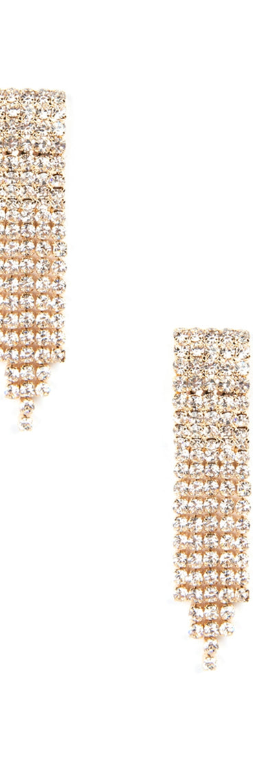 Rhinestone Fringe Earrings
