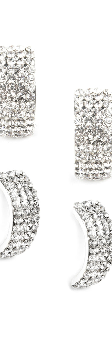 Rhinestone Curved Studs