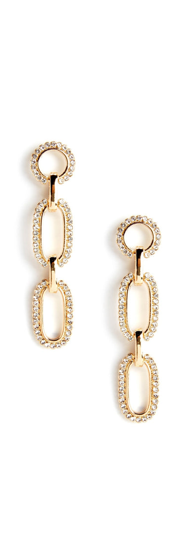 Rhinestone Chain Link Earrings