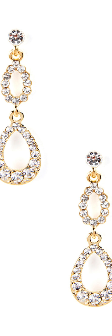 Rhinestone Teardrop Earrings