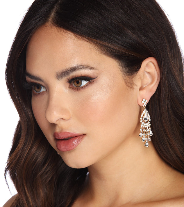 Rhinestone Tear Drop Earrings for 2022 festival outfits, festival dress, outfits for raves, concert outfits, and/or club outfits
